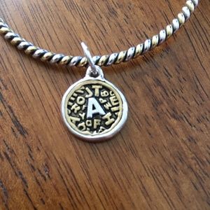 Waxing Poetic Sterling Silver & Brass Initial "A" Charm